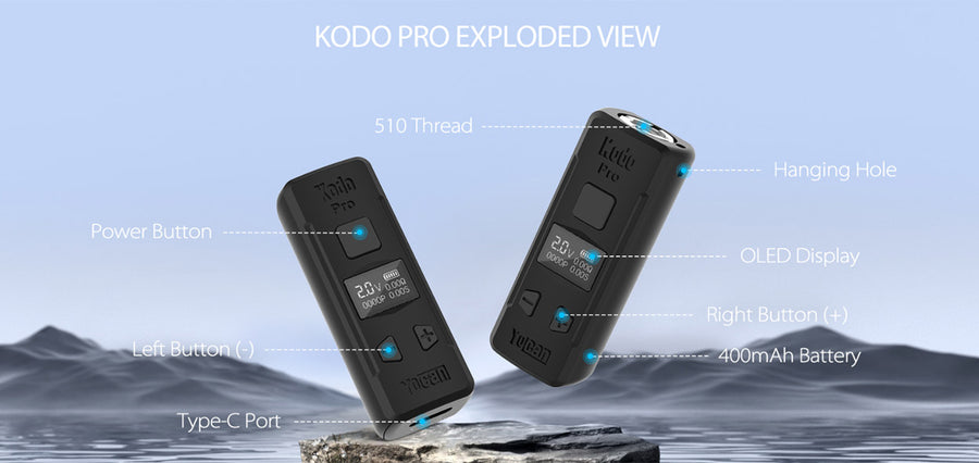 Yocan Kodo Pro 510 Thread 400mAh Battery for CBD THC Cart